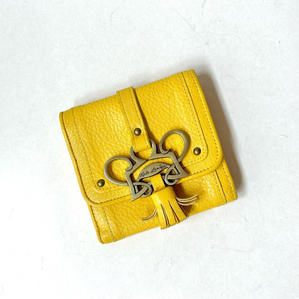 Kate Landry Pebble Leather Tri-fold Wallet EUC. Leather tassel pull. Cute, soft.